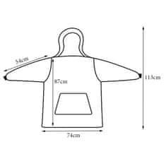 CoZy Hoodie odeja z rokavi za odrasle - Siva