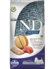 Farmina Granule za pse N&D dog OCEAN (GF) adult mini, losos, trska in melona 7 kg