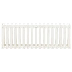 Vidaxl Vrtna visoka greda z ograjico bela 200x50x70 cm trdna borovina