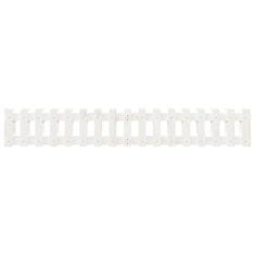 Vidaxl Vrtna visoka greda z ograjico bela 200x30x30 cm trdna borovina