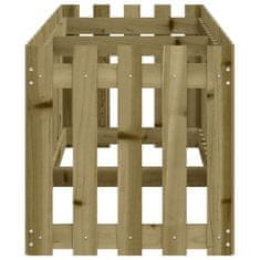 Vidaxl Vrtna visoka greda z ograjico 200x50x50cm impregnirana borovina