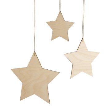 Rayher.	 Obešanka zvezda 12+15+20 cm set 3