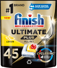 Ultimate Plus All in 1 kapsule za pomivanje posode, limona, 45 kosov