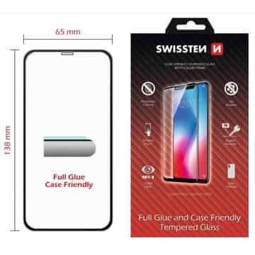 SWISSTEN Swissten Full Glue, Color frame, Case friendly, Zaščitno kaljeno steklo, Apple iPhone X / XS, črno
