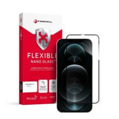 FORCELL Hibridno steklo Forcell Flexible 5D Full Glue, iPhone 12 Pro Max, črno
