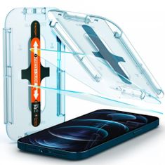 Spigen Spigen Glass.TR EZFit z aplikatorjem, 2 kosa, Zaščitno kaljeno steklo, iPhone 12 / 12 Pro