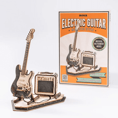 Robotime Model Električna kitara, Lesena 3D sestavljanka, (TG605K)