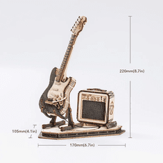 Robotime Model Električna kitara, Lesena 3D sestavljanka, (TG605K)