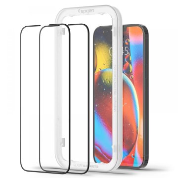 Spigen Spigen ALM Glass FC Zaščitno kaljeno steklo 2 kosa, iPhone 13 Pro Max / 14 Plus, črno