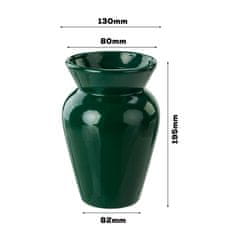 botle Keramična cvetlična vaza Temno zelena sijajna V 19,5 cm D 8 cm Dekorativna namizna vaza Mala vaza Cvetlična dekoracija Orhideja Moderen glamur