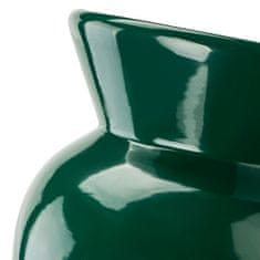 botle Keramična cvetlična vaza Temno zelena sijajna V 19,5 cm D 8 cm Dekorativna namizna vaza Mala vaza Cvetlična dekoracija Orhideja Moderen glamur