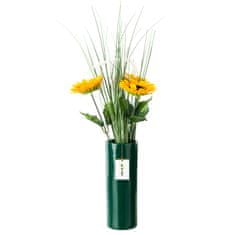 botle Keramična cvetlična vaza Temno zelena V 31,5 cm D 11,7 cm Dekorativna namizna vaza Cevasto cvetje Okras orhidej Sodoben glamur