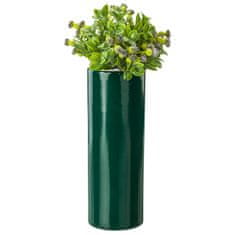 botle Keramična cvetlična vaza Temno zelena V 31,5 cm D 11,7 cm Dekorativna namizna vaza Cevasto cvetje Okras orhidej Sodoben glamur