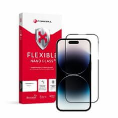 FORCELL Hibridno steklo Forcell Flexible 5D Full Glue, iPhone 14 Pro, črno