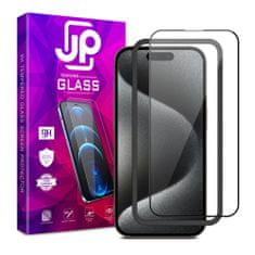 JP JP 3D steklo z okvirjem za namestitev, iPhone 15 Pro, črno