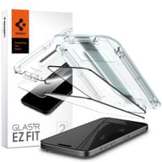 Spigen Spigen Glass.TR EZFit FC z aplikatorjem, 2 kosa, Zaščitno kaljeno steklo, iPhone 15 Pro, črn