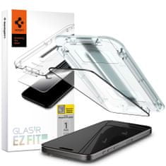 Spigen Spigen Glass.TR EZFit FC z aplikatorjem, Zaščitno kaljeno steklo, iPhone 15 Pro, črn