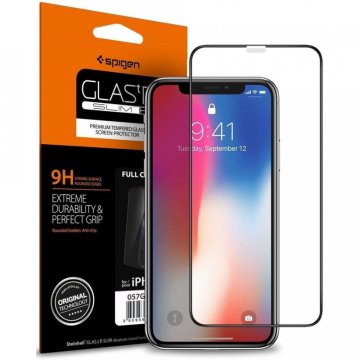 Spigen Spigen Full Cover Glass FC Zaščitno kaljeno steklo, iPhone X / Xs / 11 Pro, črno