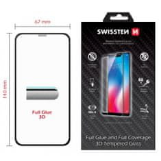 SWISSTEN Swissten Ultra durable 3D Full Glue Zaščitno kaljeno steklo, Apple iPhone X / XS, črno