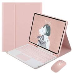 Etui s tipkovnico, miško in sledilno ploščico za Apple iPad Air 4 / 11 Pro, roza