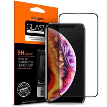 Spigen Spigen Full Cover Glass FC Zaščitno kaljeno steklo, iPhone XS MAX / 11 Pro Max, črn