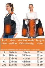 Dollcini Eleganten ženski ogrevan brezrokavnik, zimski brezrokavnik, notranji brezrokavnik z 9 ogrevanimi conami, ogrevalni sistem USB, vetrovno izolirana jakna, črna,m 30