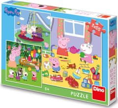 Dino Puzzle Peppa Pig na počitnicah 3x55 kosov