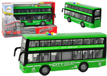 slomart LEAN TOYS Dvoposteljni avtobus na baterije, zelena, 1:16