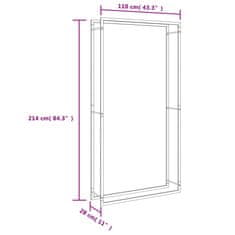 Vidaxl Stojalo za drva 110x28x214 cm nerjaveče jeklo