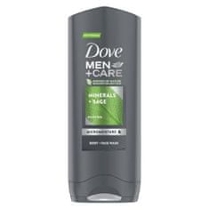 Dove Men + Care Minerals + Sage gel za prhanje za obraz in telo 2v1 250 ml za moške