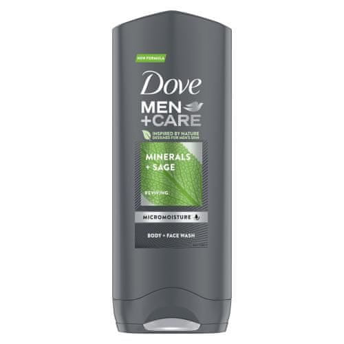 Dove Men + Care Minerals + Sage gel za prhanje za obraz in telo 2v1 za moške