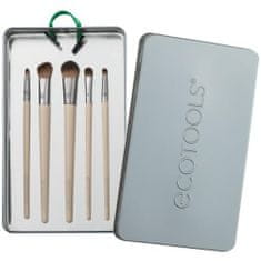 EcoTools Brush Daily Defined Eye Kit Set kozmetični čopič za črtalo za oči 1 kos + kozmetični čopič za senčilo za oči 4 kos + pločevinasta škatla