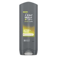 Dove Men + Care Sport Care Active + Fresh krepitven gel za prhanje za telo in obraz po športnih aktivnostih 250 ml za moške