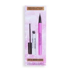 Makeup Revolution Eye & Brow Icons Gift Set Set gel za obrvi Brow Glue 3 ml + črtalo za oči Liquid Liner 0,5 ml