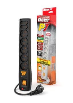 ACAR Razdelilna plošča P7/3m 5+2x220V črna + preklopna zaščita