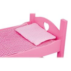 Small foot by Legler Majhna dvojna postelja za lutke z majhnimi nogami roza barve