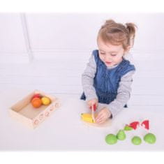 Bigjigs Toys Leseno sadje za rezanje z nožem in desko