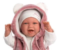 Llorens 74070 NEW BORN, realistična lutka dojenčka z zvoki in mehkim tekstilnim telesom, 42 cm