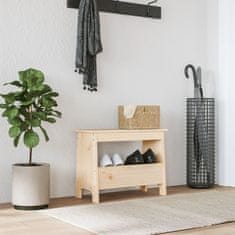 Vidaxl Klop za predsobo 60x28x45 cm trdna borovina