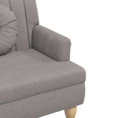 Vidaxl vidaXL Klop z blazinami, sivo-rjava, 113x64,5x75,5 cm, blago