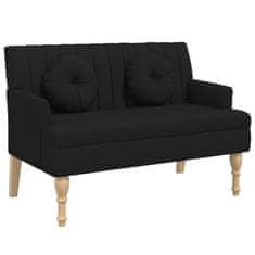 Vidaxl vidaXL Klop z blazinami črne barve 113x64,5x75,5 cm blago