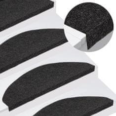 Vidaxl Samolepilne preproge za stopnice 15 kosov 65x22,5x3,5 cm črne