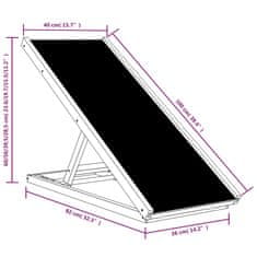 shumee Rampa za pse siva 100x40 cm trden les jelke