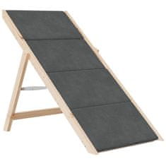 shumee Stopnice za pse sive 105x47 cm trden les jelke