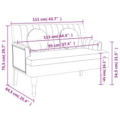 Vidaxl vidaXL Klop z blazinami, 113x64,5x75,5 cm, oblazinjenje iz lana