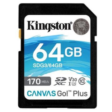 Kingston Kingston Micro SDXC Canvas Go! Plus 64GB UHS-I U3 SDCG3/64GBSP