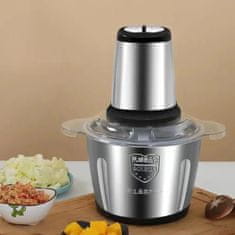 HOME & MARKER® Električni sekljalnik hrane 2 hitrosti, inox posoda, za meso in zelenjavo | MINCBOWL