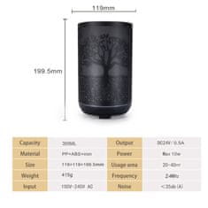 BOT  aroma difuzor SDM1 z motivom drevesa - črn 300ml