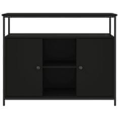 Vidaxl Komoda črna 100x35x80 cm inženirski les