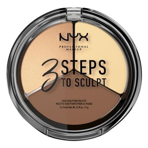 NYX 3 Steps To Sculpt paletka za osvetljevanje in konturing 15 g